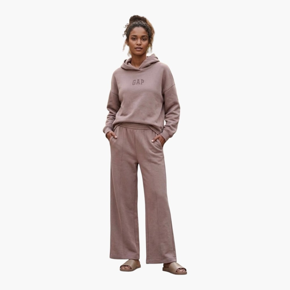 Gap Sweatpants Wide Leg Pintuck in Mauve Women's Size M